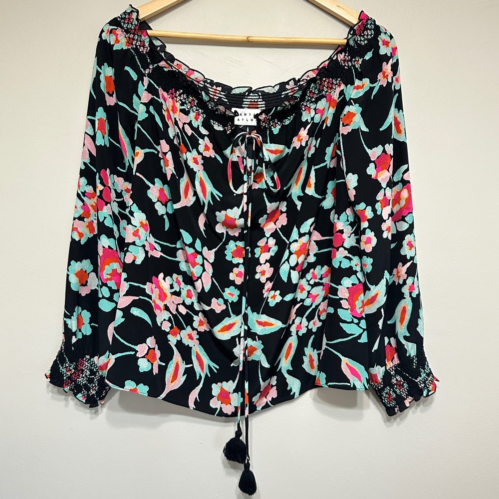Tanya Taylor‎ Silk Off Shoulder Floral Blouse Womens 2* Luxury Feminine Dressy